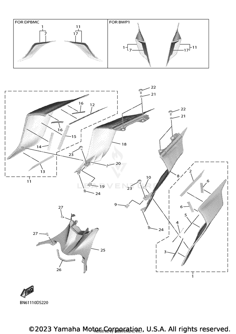 Side Cover YZF-R6 - YZFR6HCB - 2017 Schematic