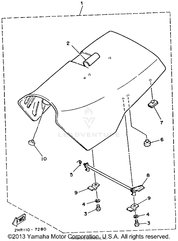 Seat BIG BEAR 4WD - YFM350FWD - 1992 Schematic