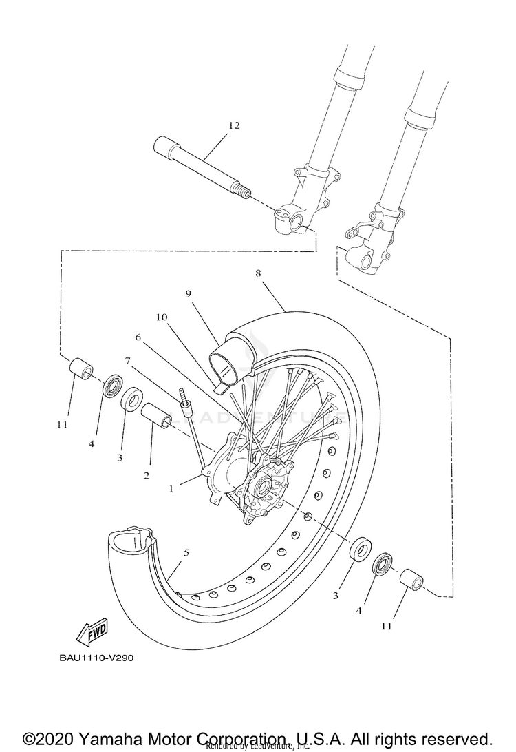 Front Wheel KODIAK 400 4WD HUNTER - YFM4FAHV - 2006 Schematic