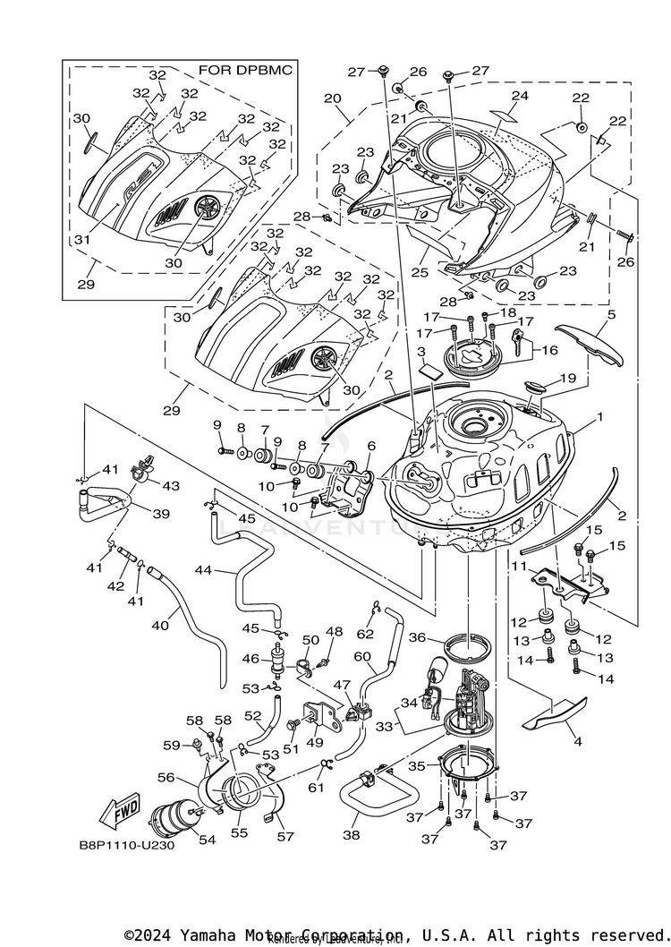 Fuel Tank YZFR3 - YZFR3KB - 2019 Schematic
