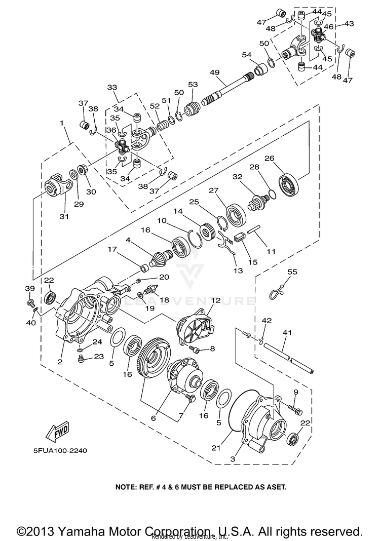 Front Differential BIG BEAR 4WD - YFM400FWR - 2003 Schematic