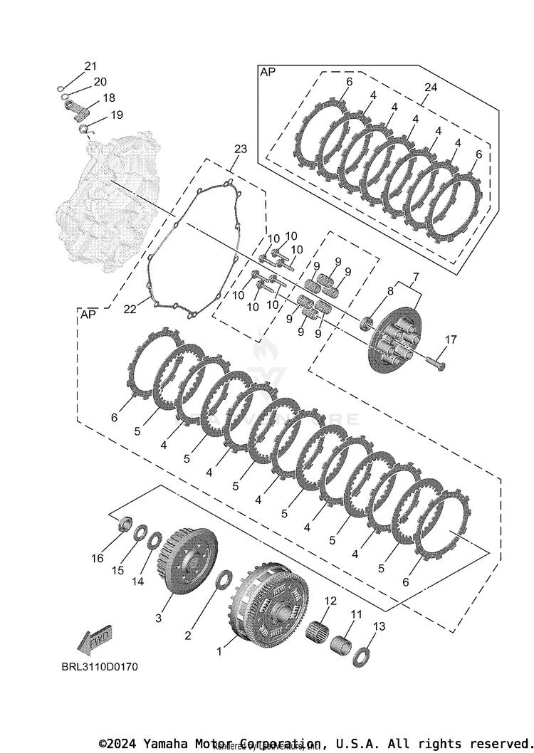 Clutch TENERE 700 - XTZ7TCL - 2026 Schematic