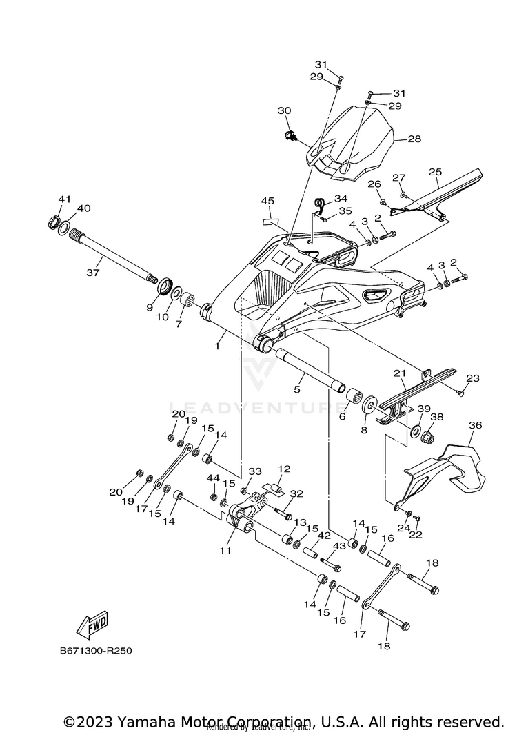 Rear Arm FZ10 - FZ10HCB - 2017 Schematic
