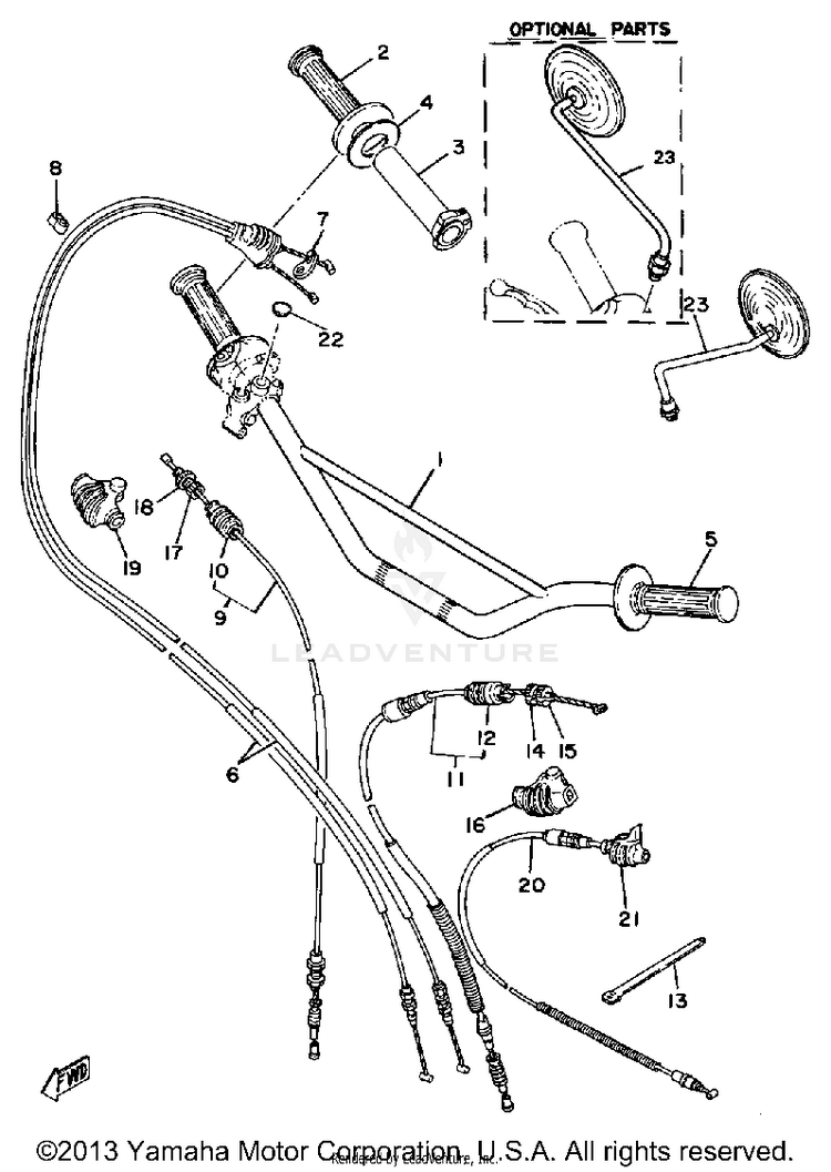 Steering Handle - Cable Schematic