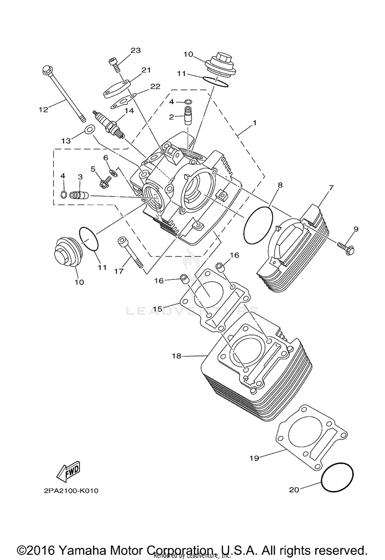 Cylinder Head RAPTOR 125 - YFM125RBL - 2012 Schematic