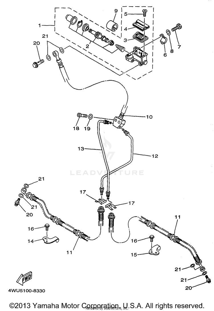 Front Master Cylinder Schematic