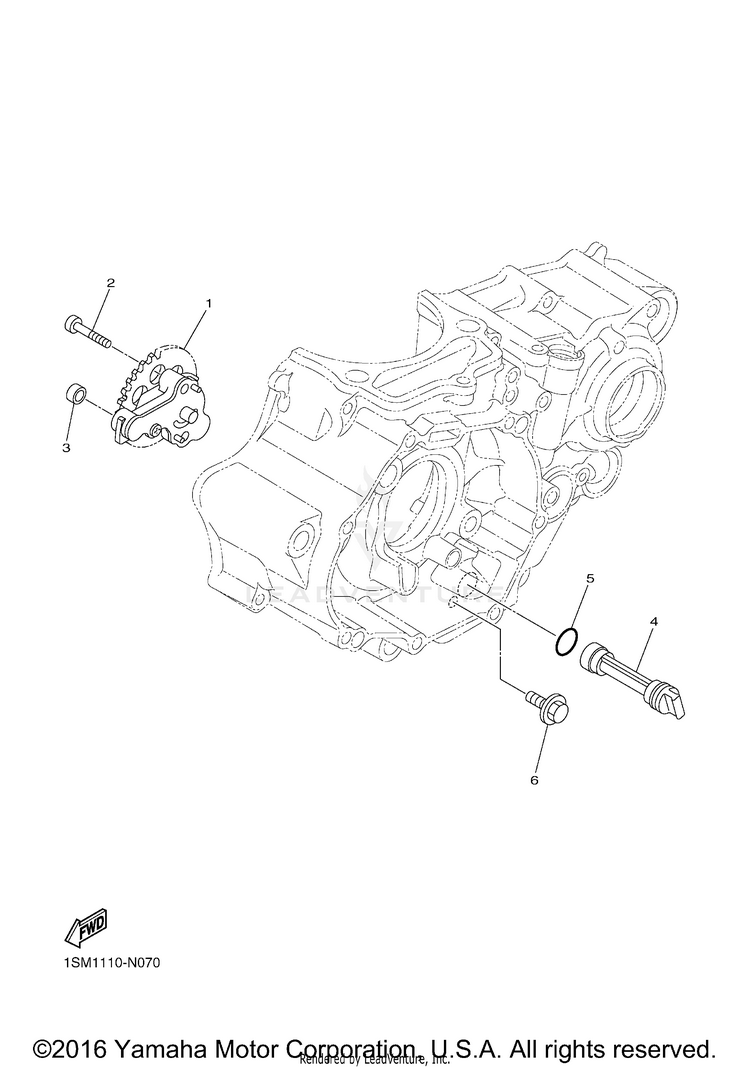 Oil Pump YZ250F - YZ250FG - 2016 Schematic
