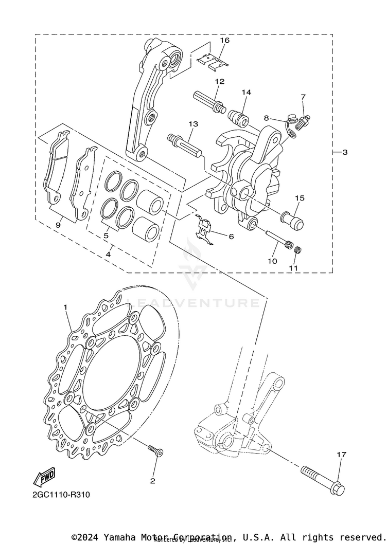 Front Brake Caliper Schematic