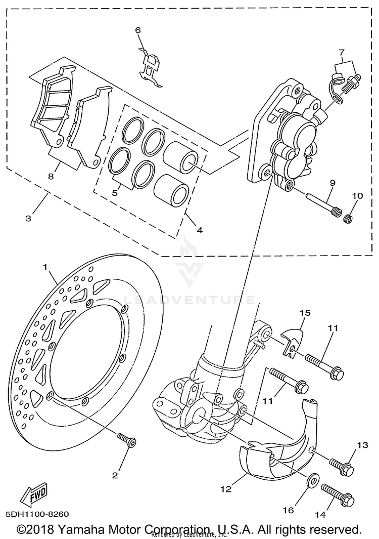 Front Brake Caliper Schematic