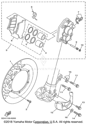 Front Brake Caliper Schematic