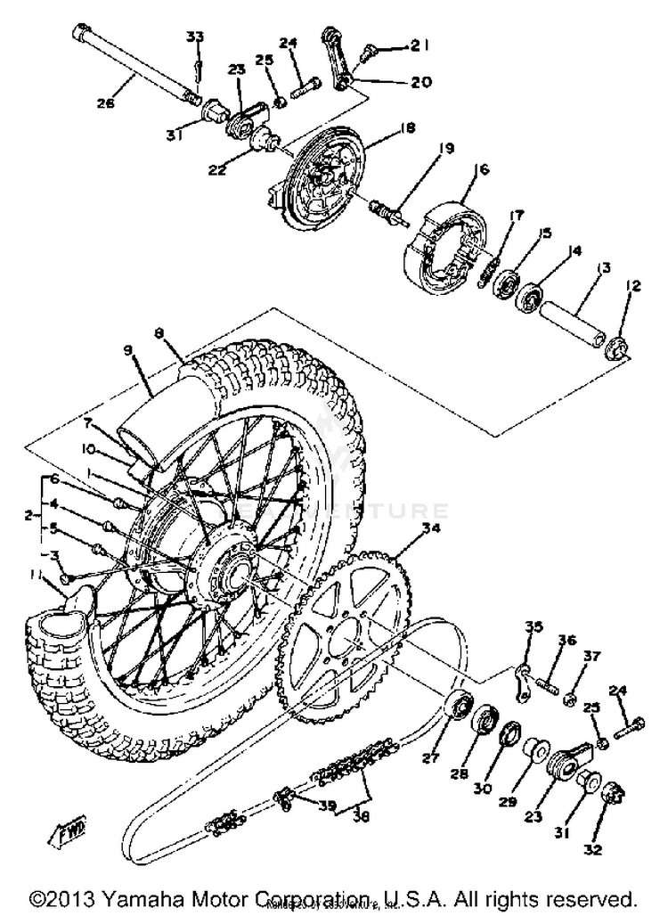 Rear Wheel Yz125e Schematic