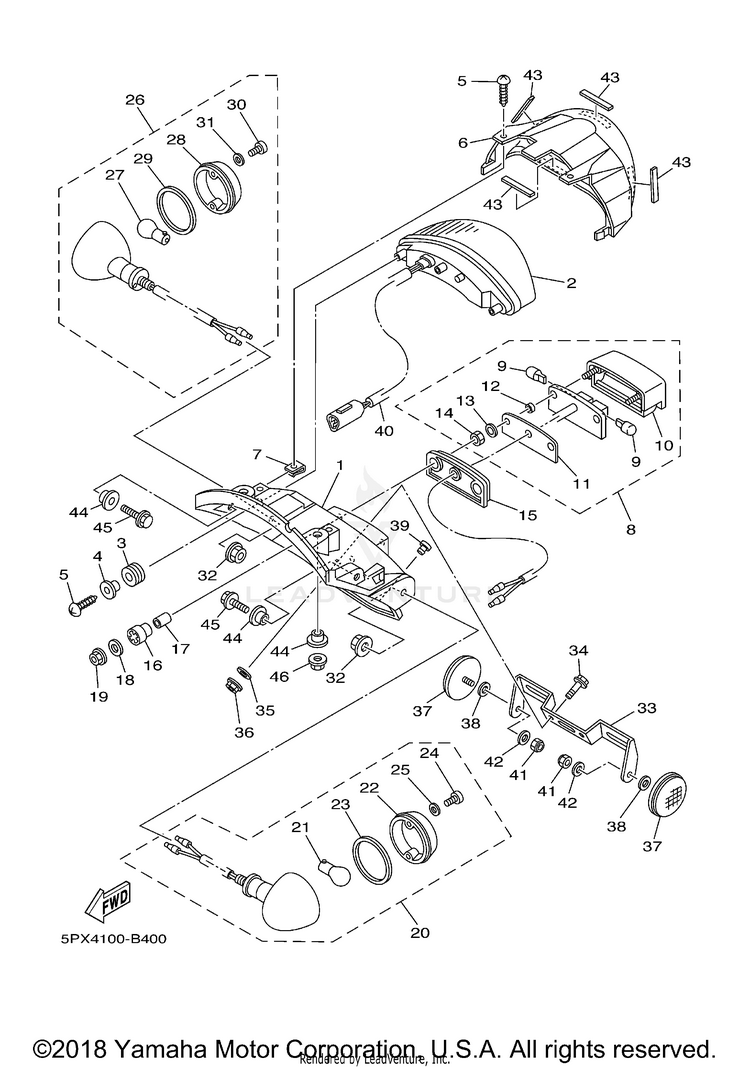 Taillight ROAD STAR WARRIOR - XV1700PCRC - 2003 Schematic