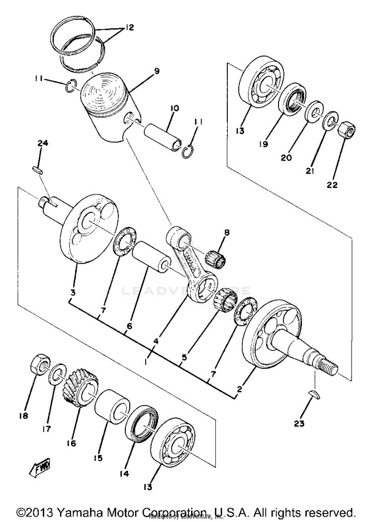 Crankshaft Piston Yz80d Schematic