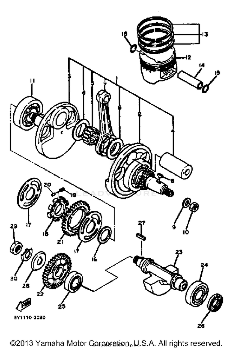 Crankshaft Piston Schematic