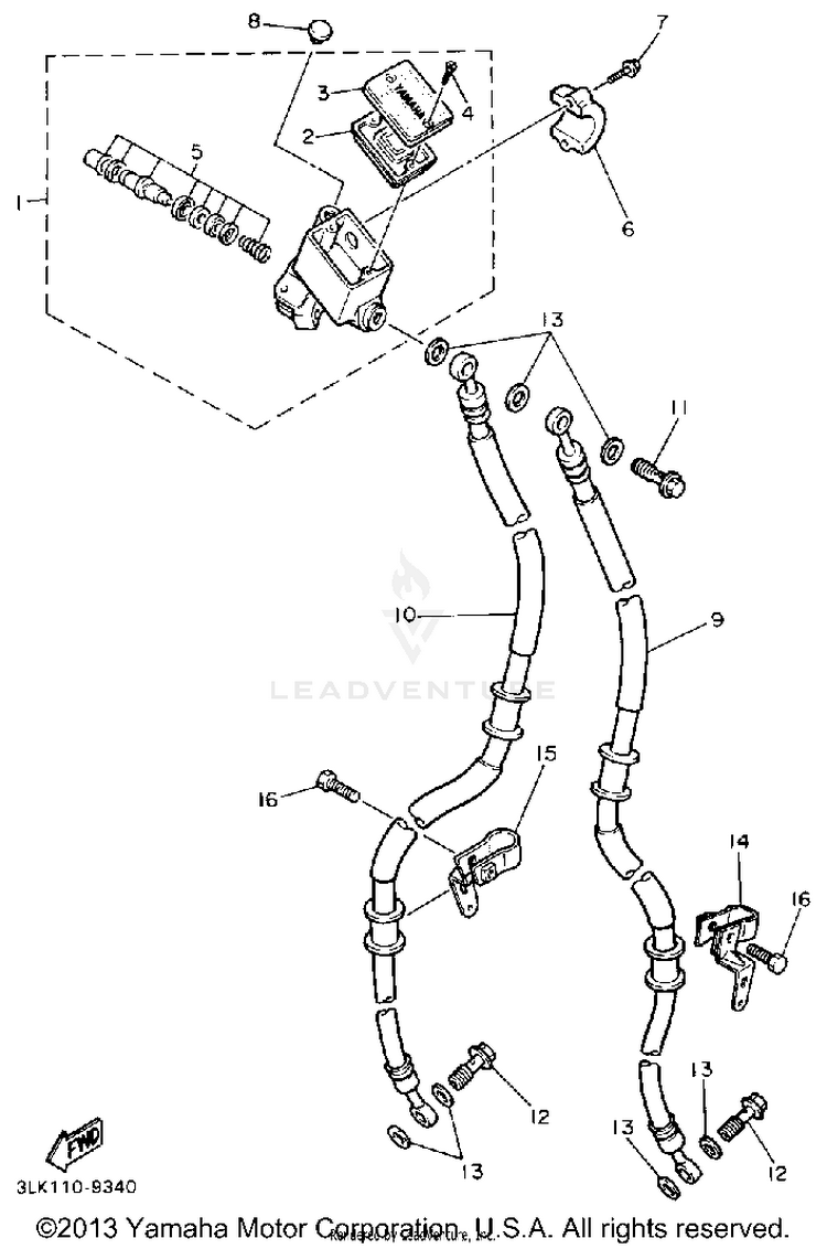 Front Master Cylinder Schematic