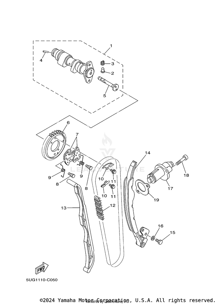 Camshaft Chain RHINO 660 - YXR660FAS - 2004 Schematic