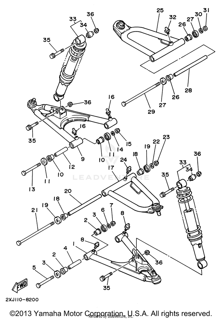 Front Suspension Wheel BLASTER - YFS200H - 1996 Schematic