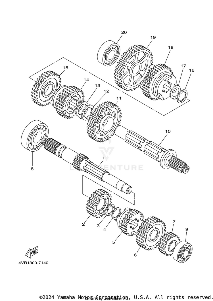 Transmission V STAR 650 SILVERADO - XVS65ATYCB - 2009 Schematic