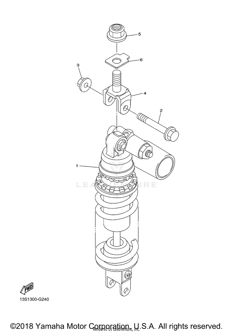Rear Suspension YZFR6 - YZFR6FCB - 2015 Schematic