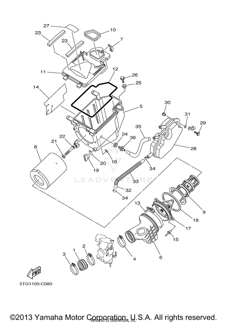 Intake YFZ450 LIMITED EDITION - YFZ450LES - 2004 Schematic