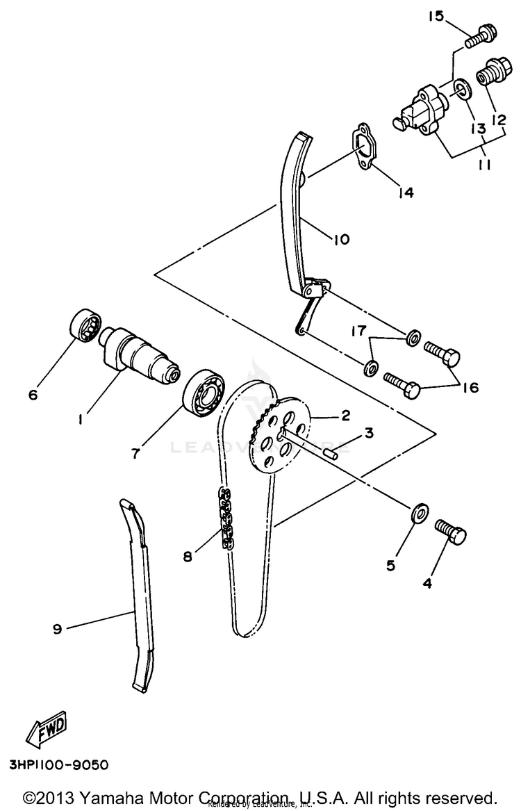 Camshaft Chain BIG BEAR 2WD - YFM350UH - 1996 Schematic