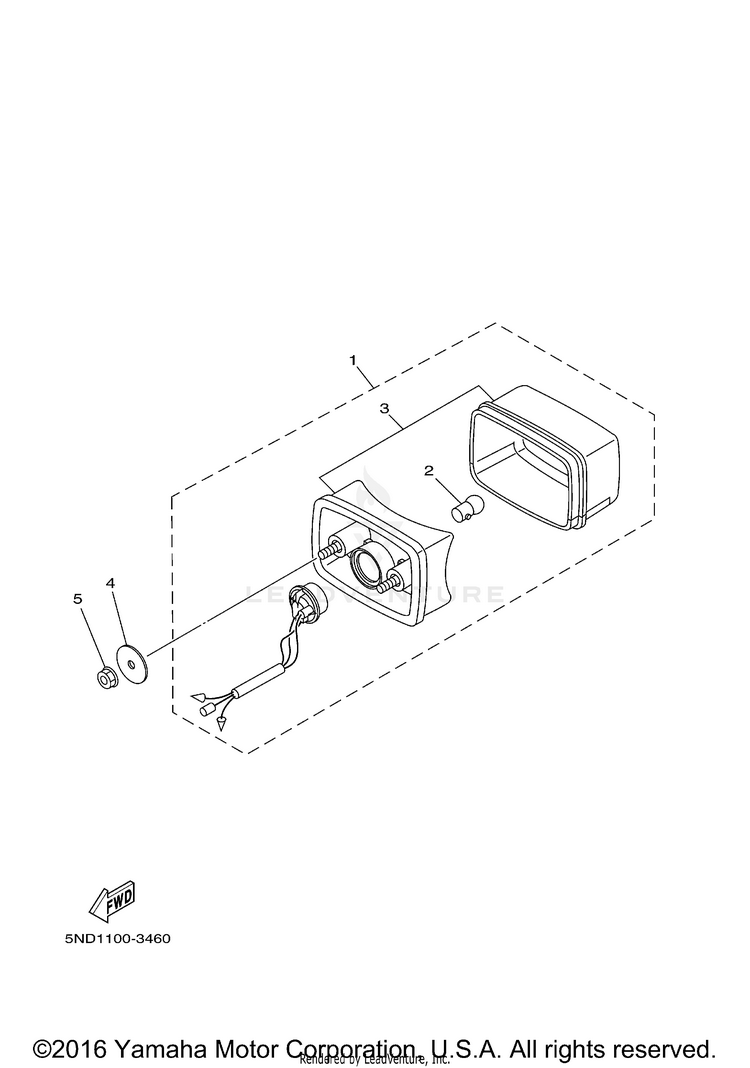 Taillight GRIZZLY 400 4WD - YFM4FGX - 2008 Schematic
