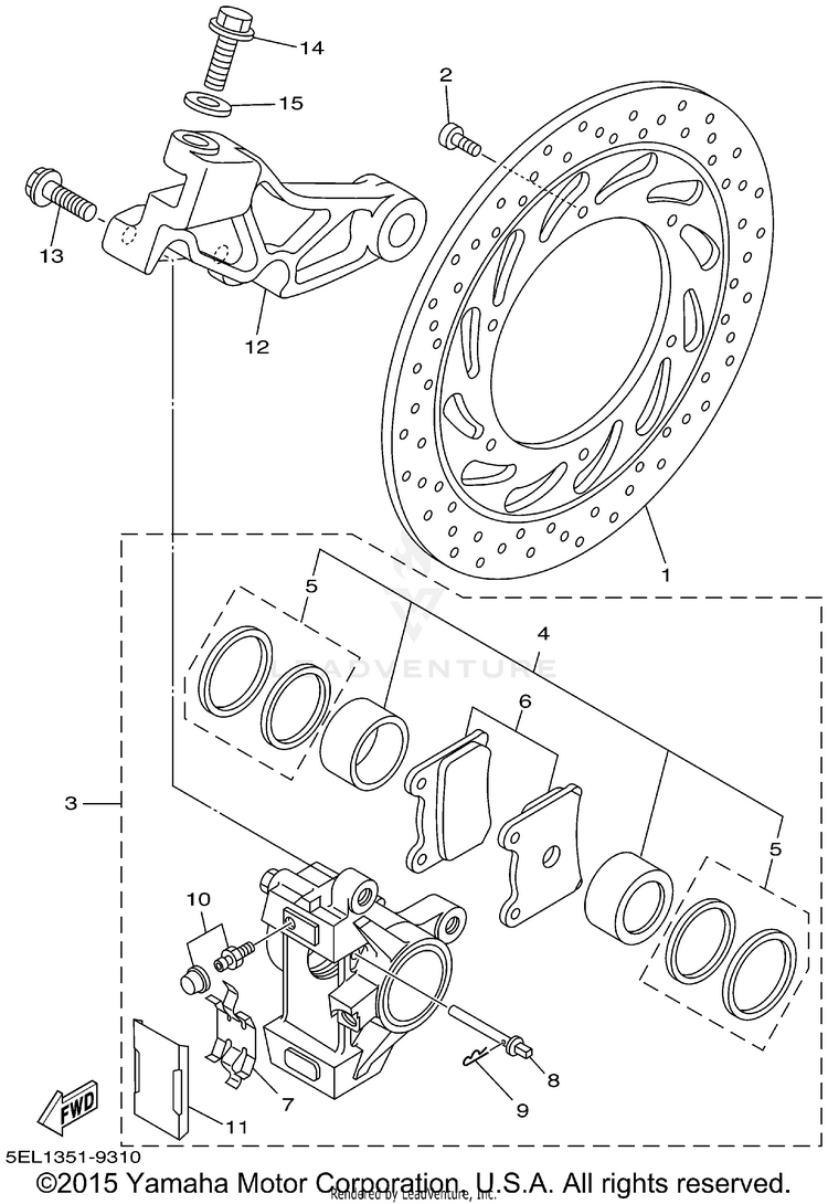 Rear Brake Caliper Schematic