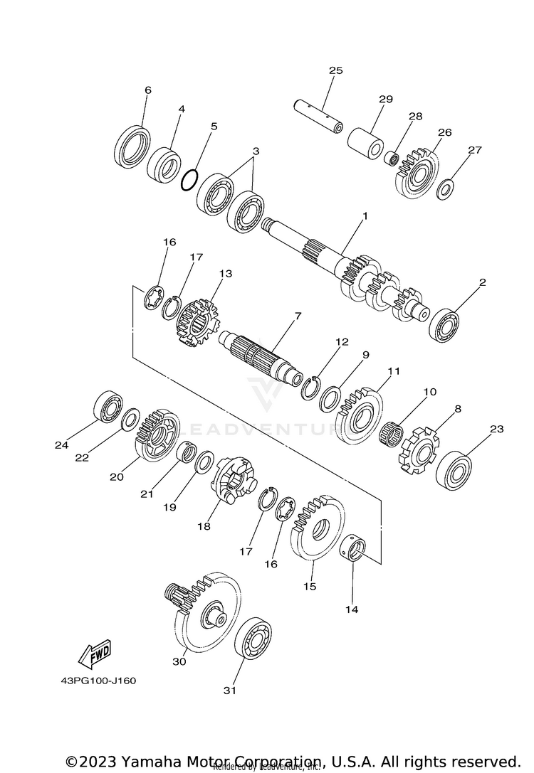 Transmission 700 FI  EPS 4WD SPECIAL EDITION - YFM7FGPSEZ - 2010 Schematic