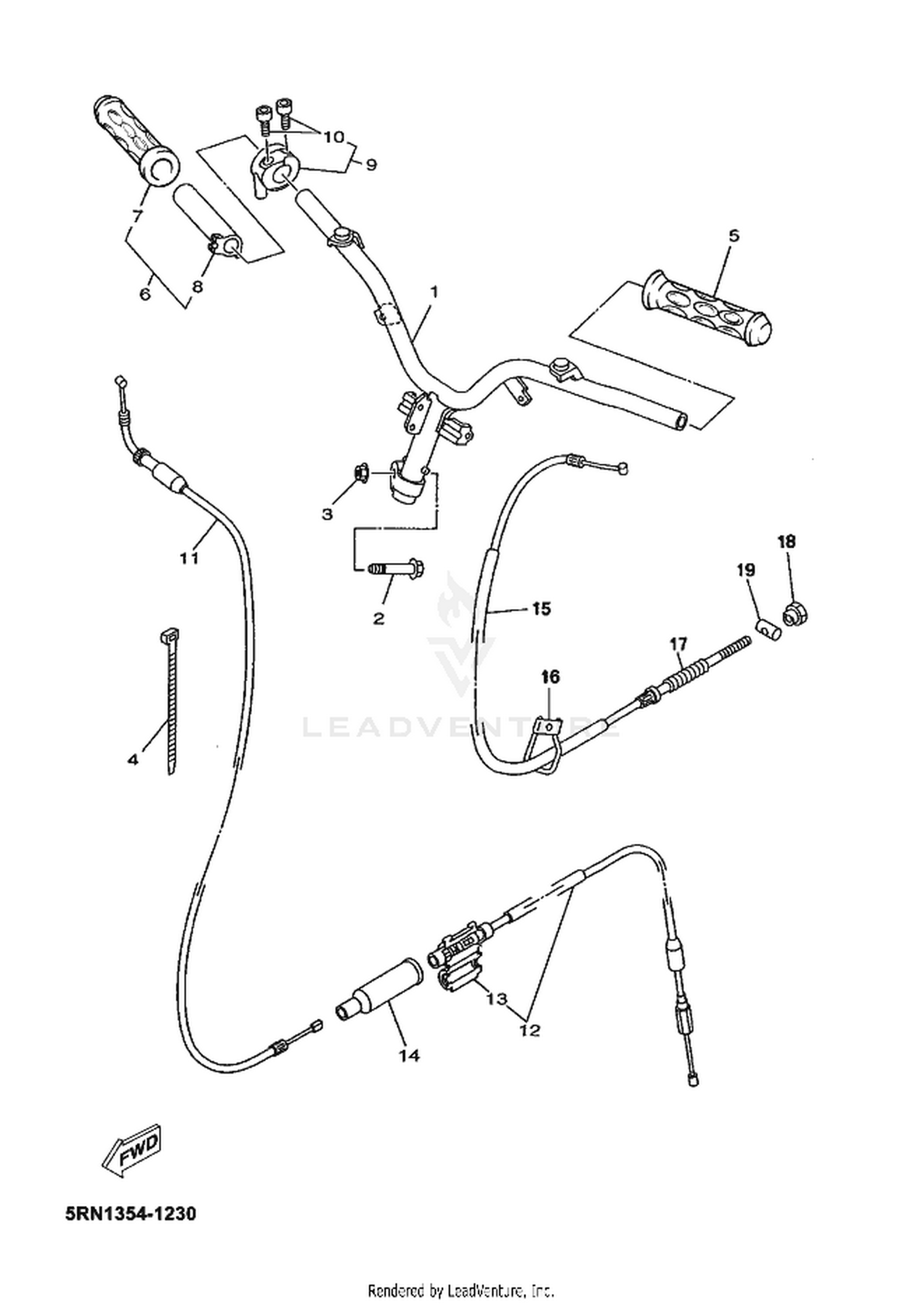 23 STEERING HANDLE  CABLE