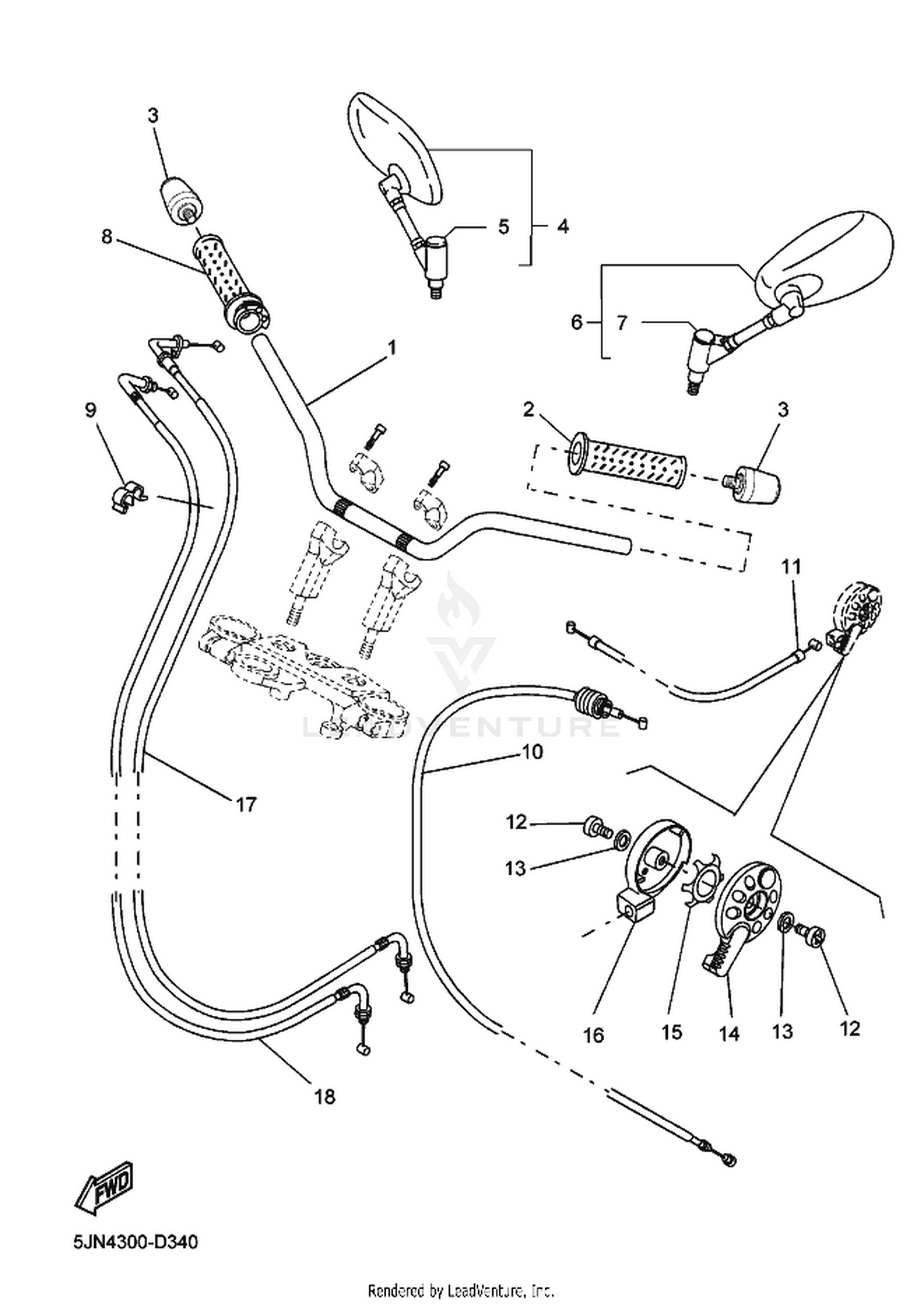 34 STEERING HANDLE  CABLE