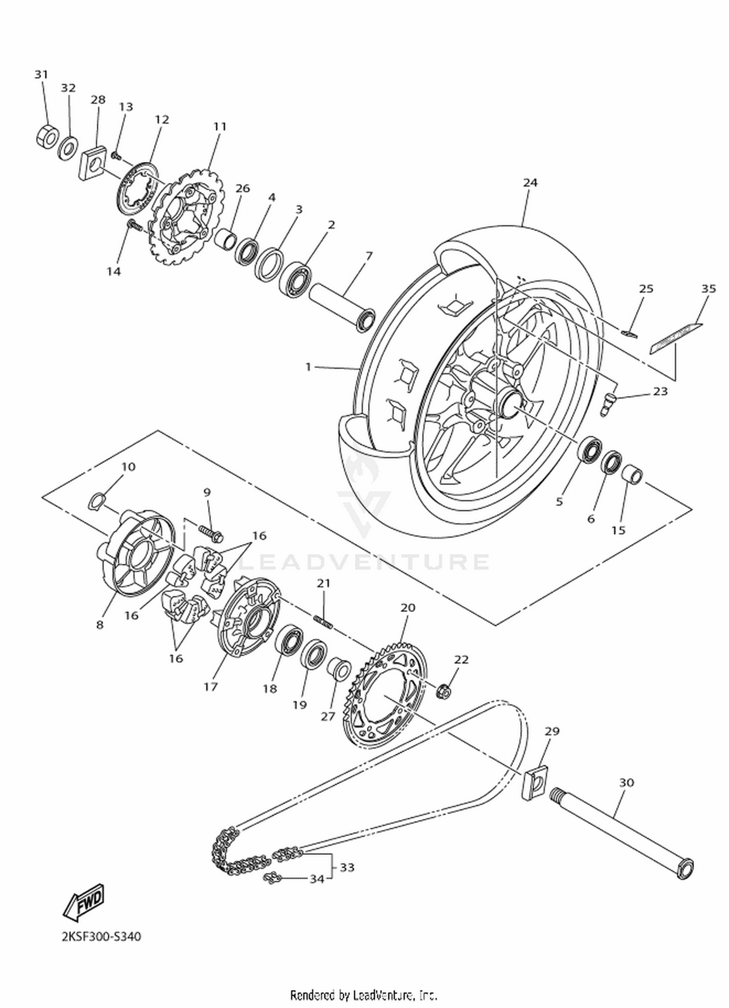34 REAR WHEEL