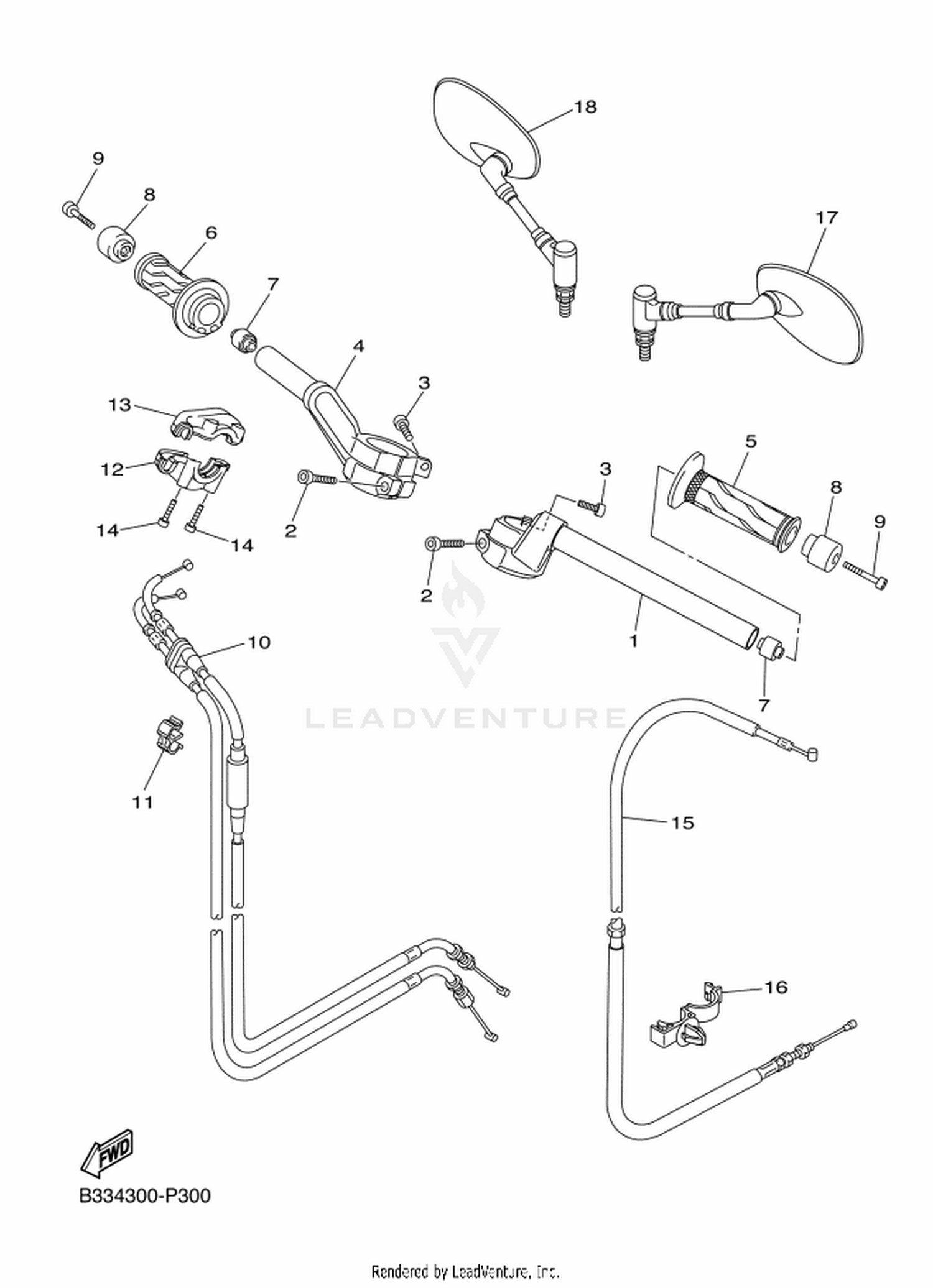 30 STEERING HANDLE  CABLE