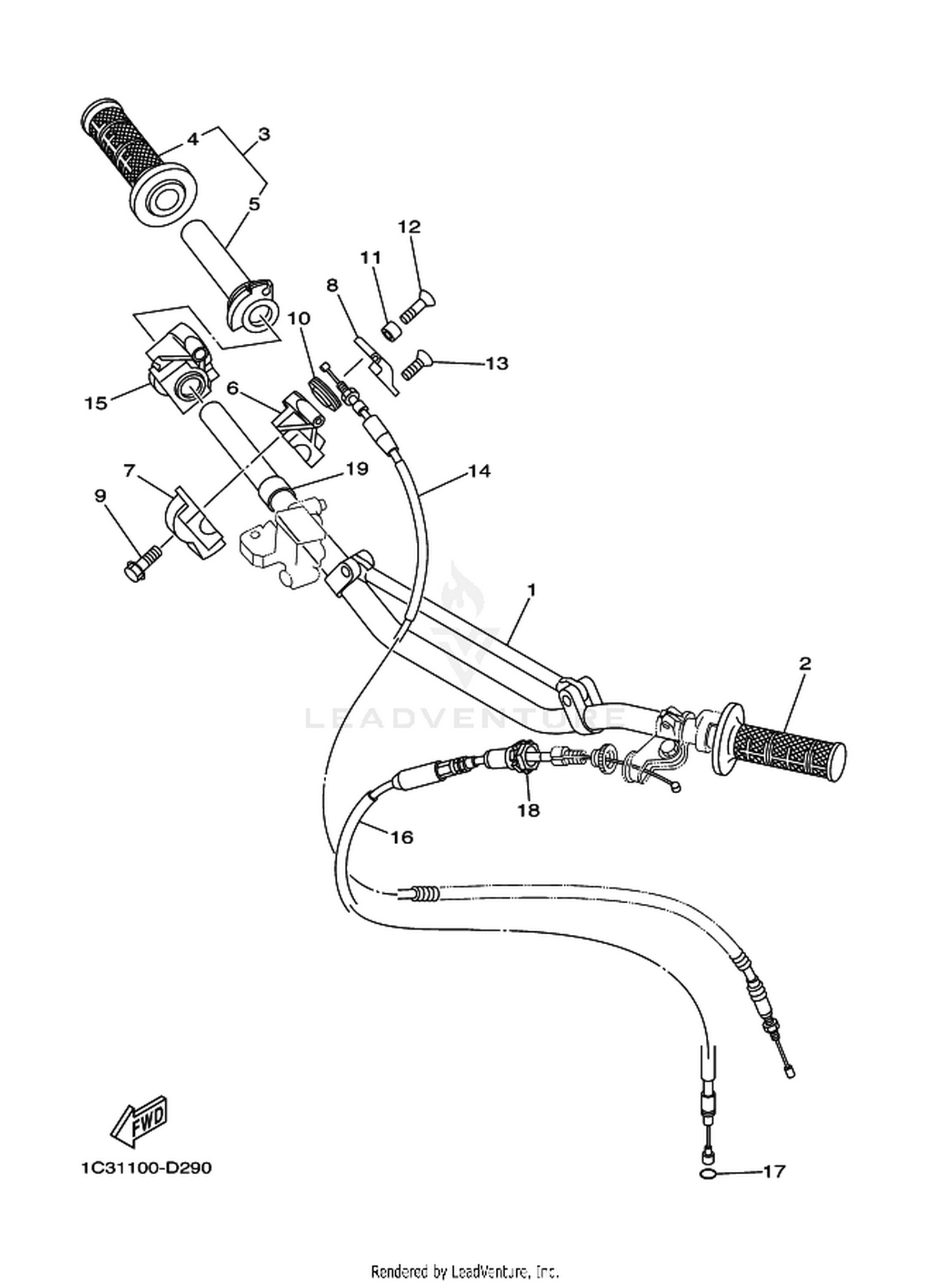29 STEERING HANDLE  CABLE