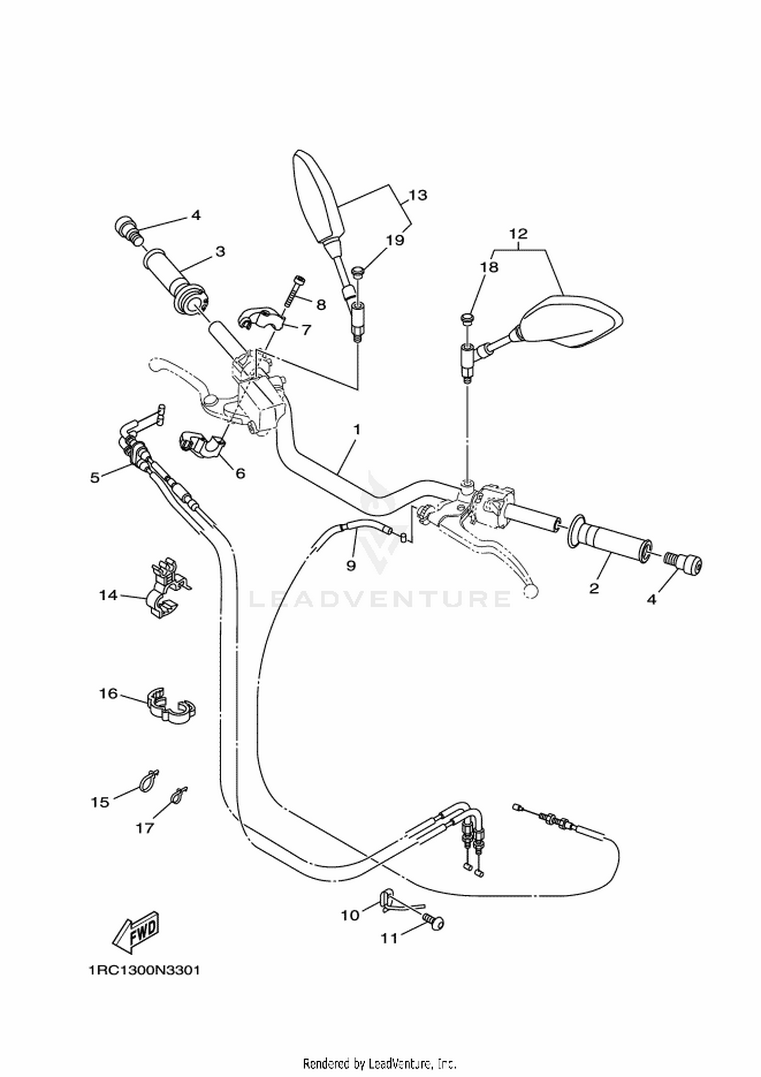 33 STEERING HANDLE  CABLE