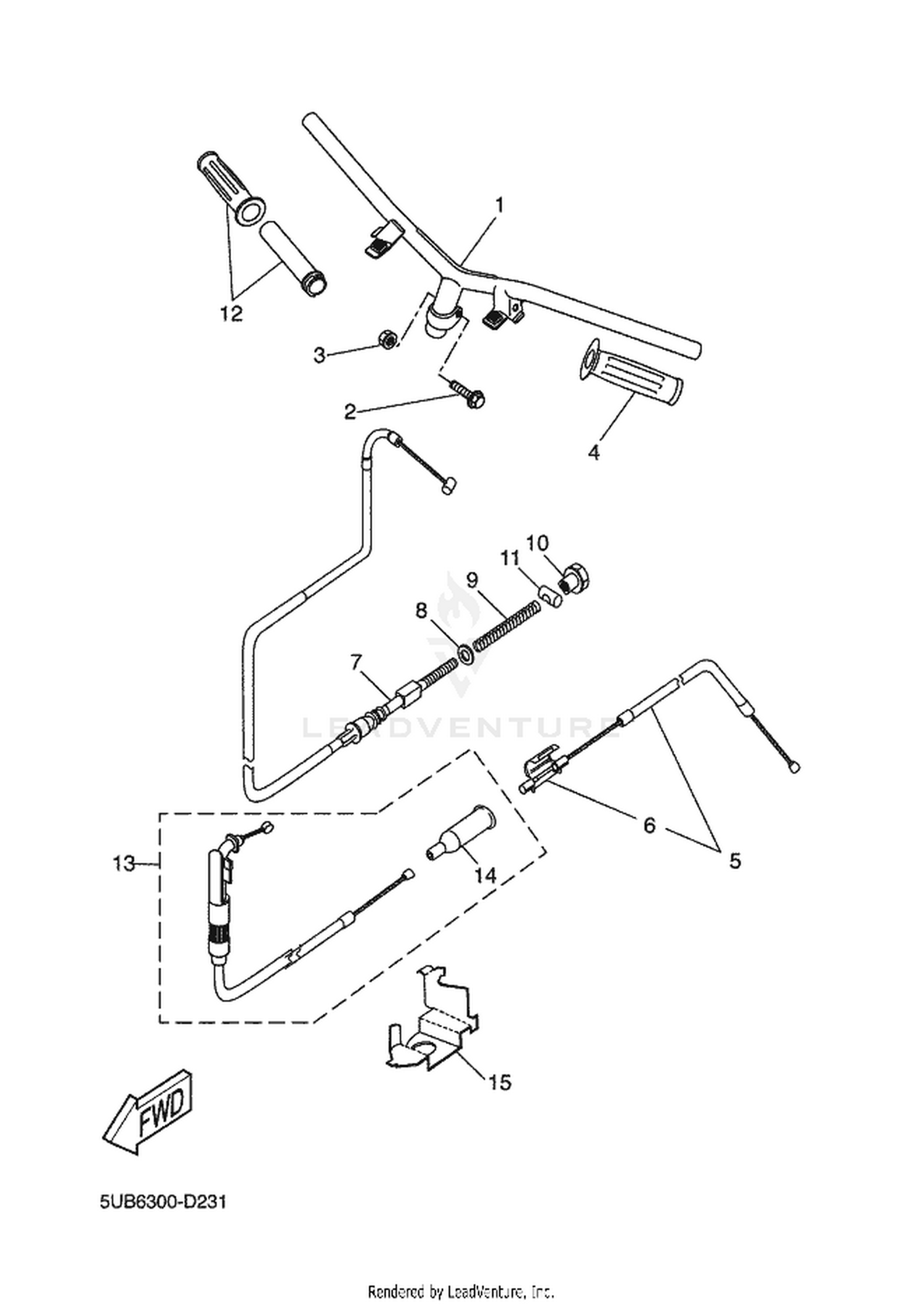 23 STEERING HANDLE  CABLE