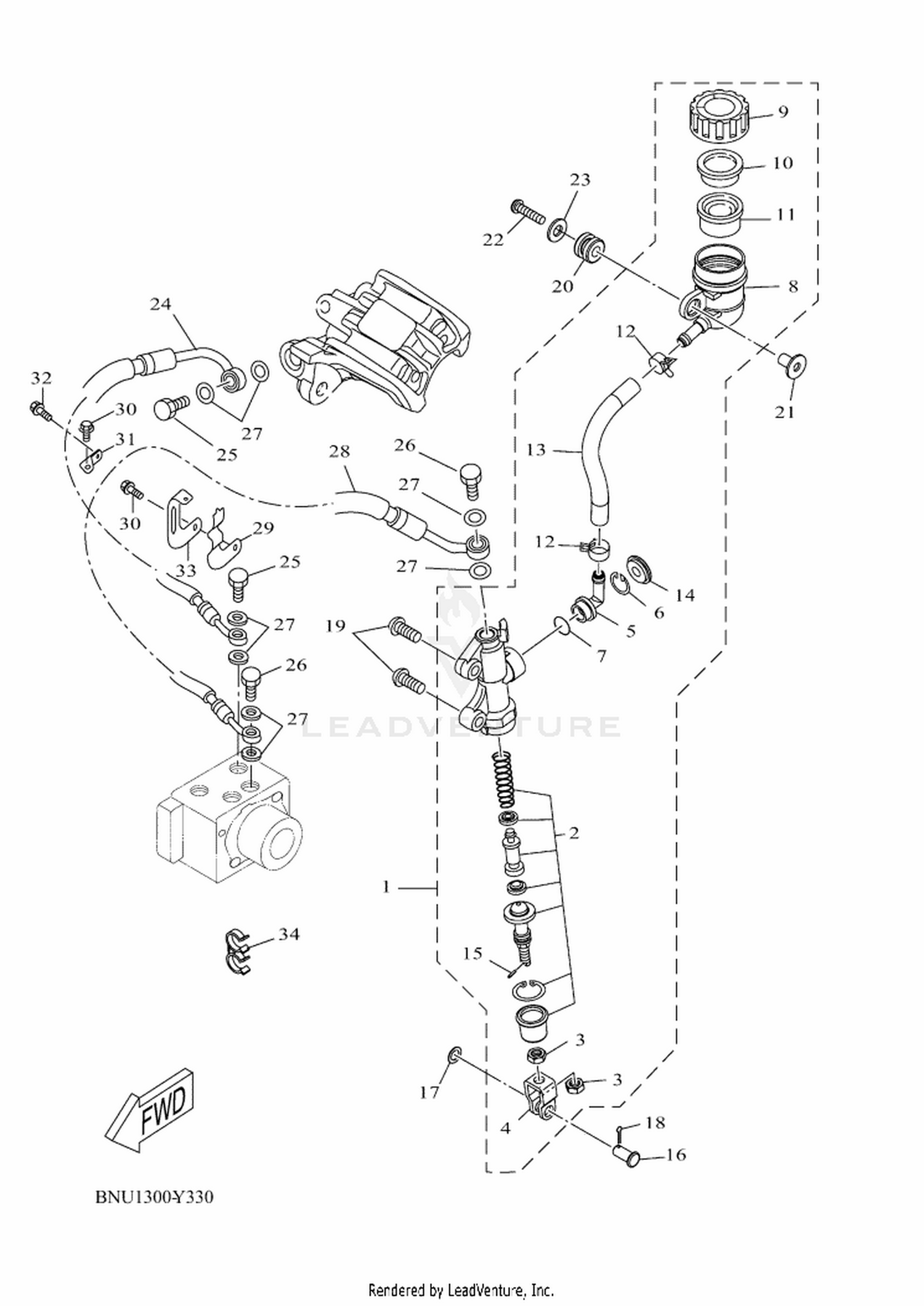 33 REAR MASTER CYLINDER