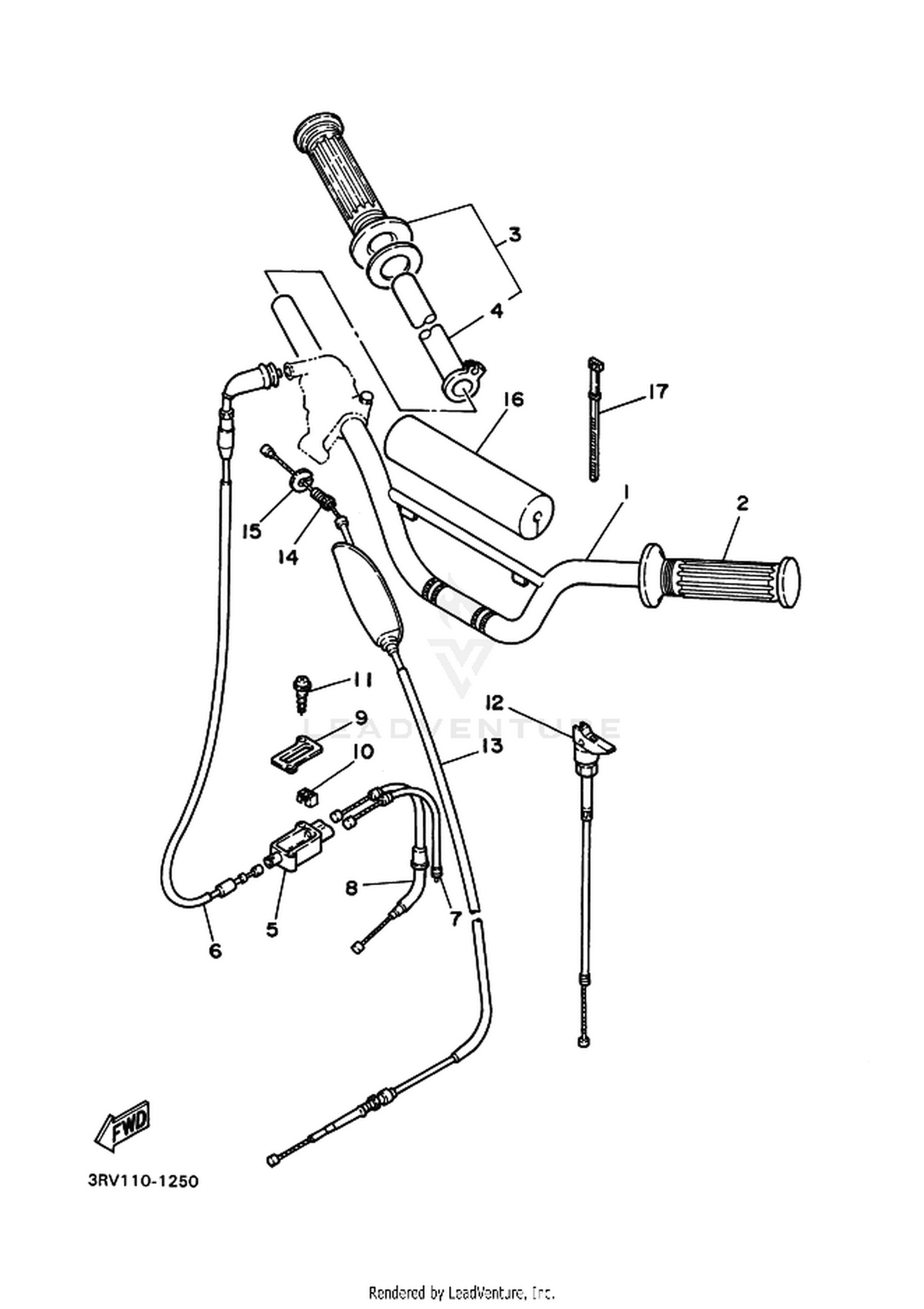 25 STEERING HANDLE  CABLE