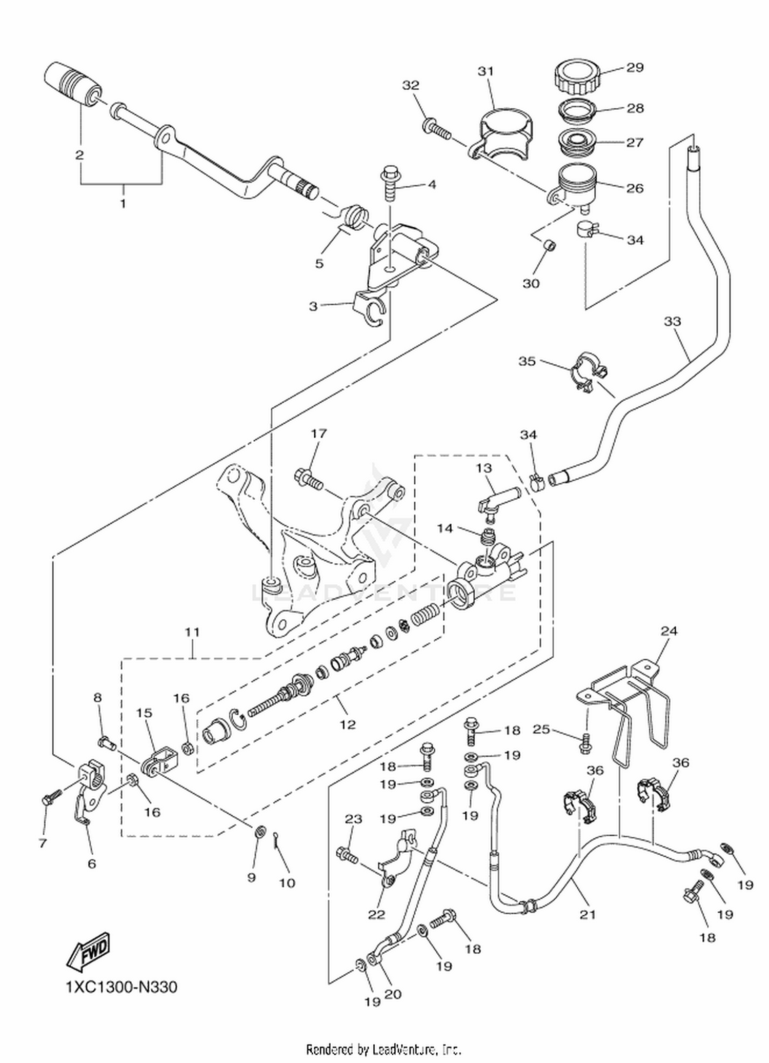 33 REAR MASTER CYLINDER