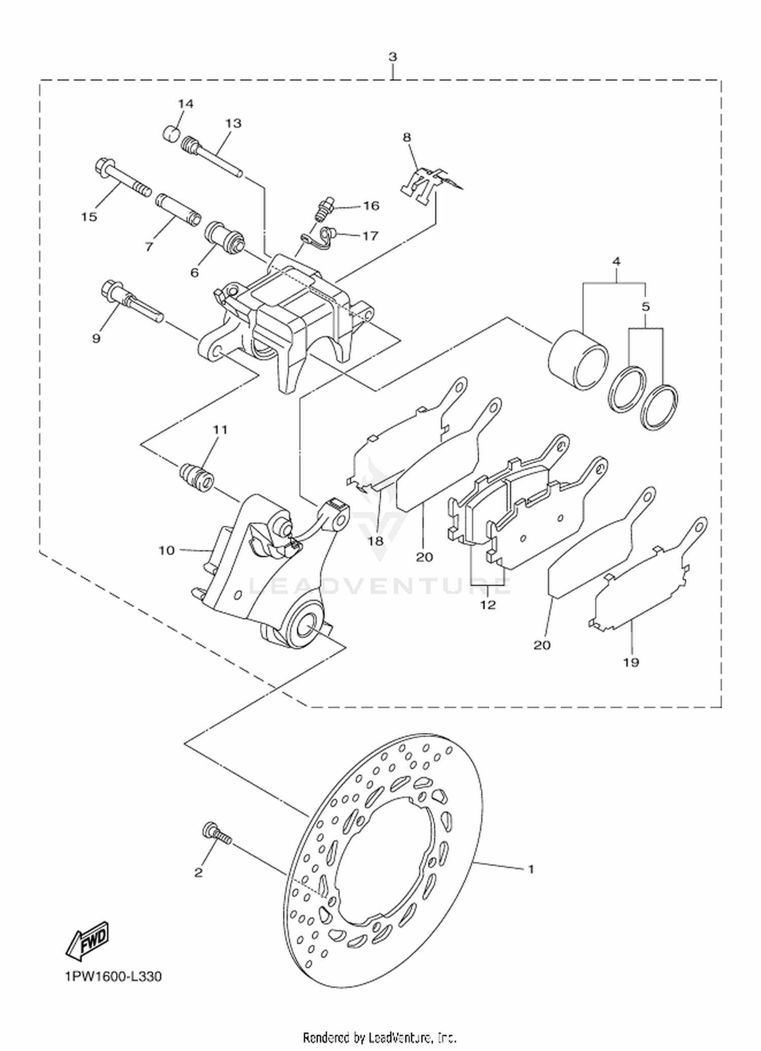 33 REAR BRAKE CALIPER