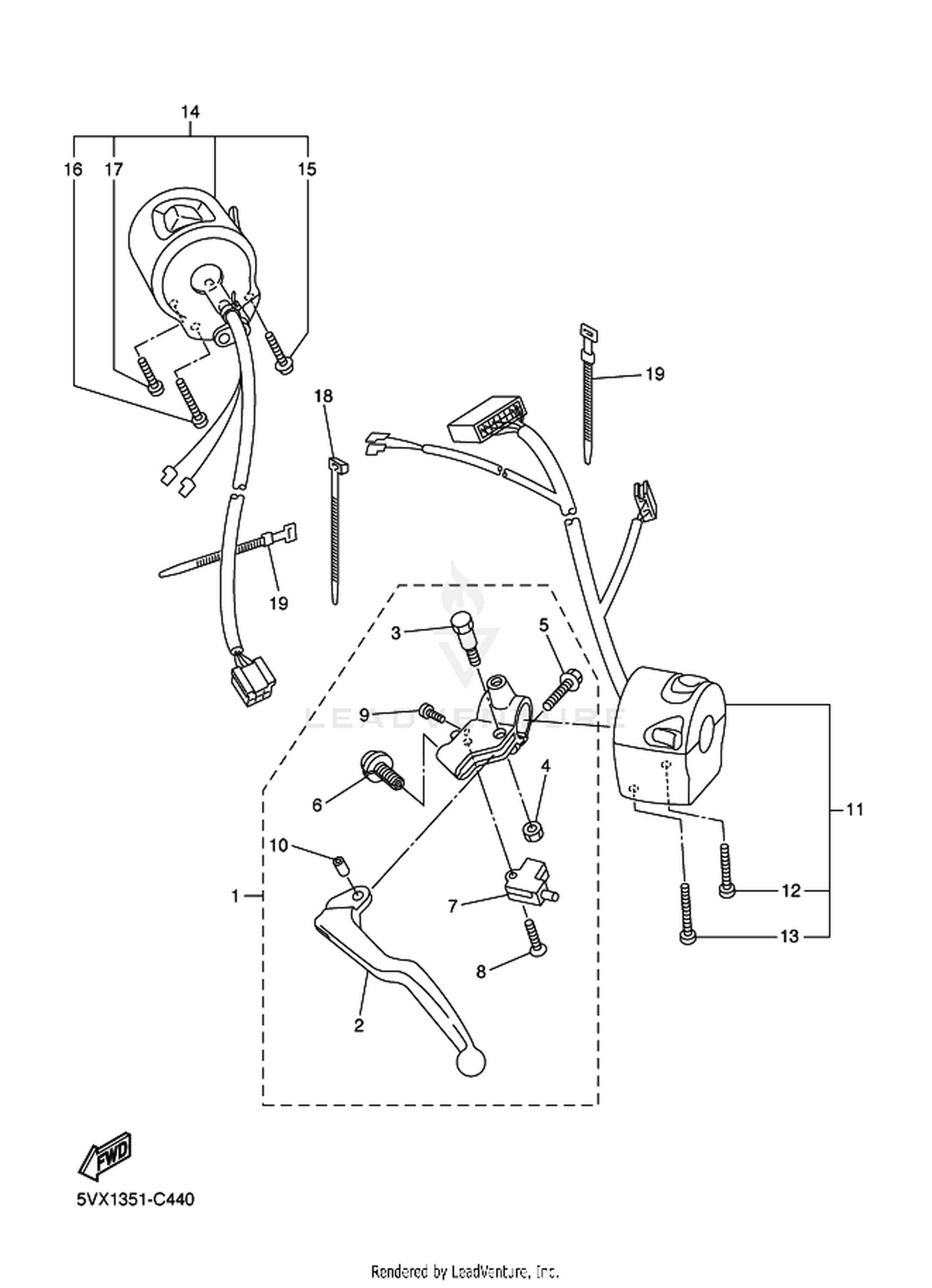 44 HANDLE SWITCH  LEVER