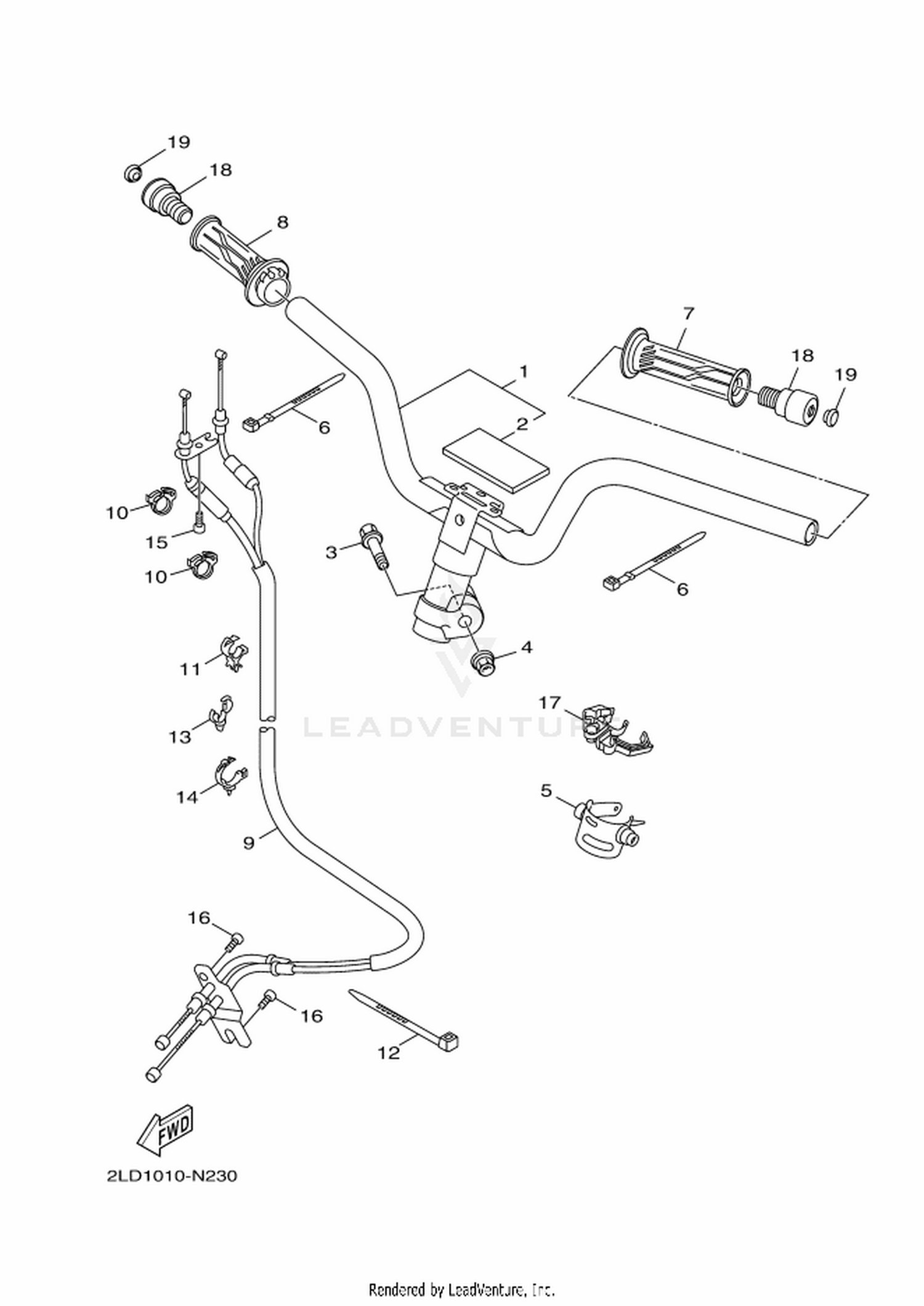 23 STEERING HANDLE  CABLE