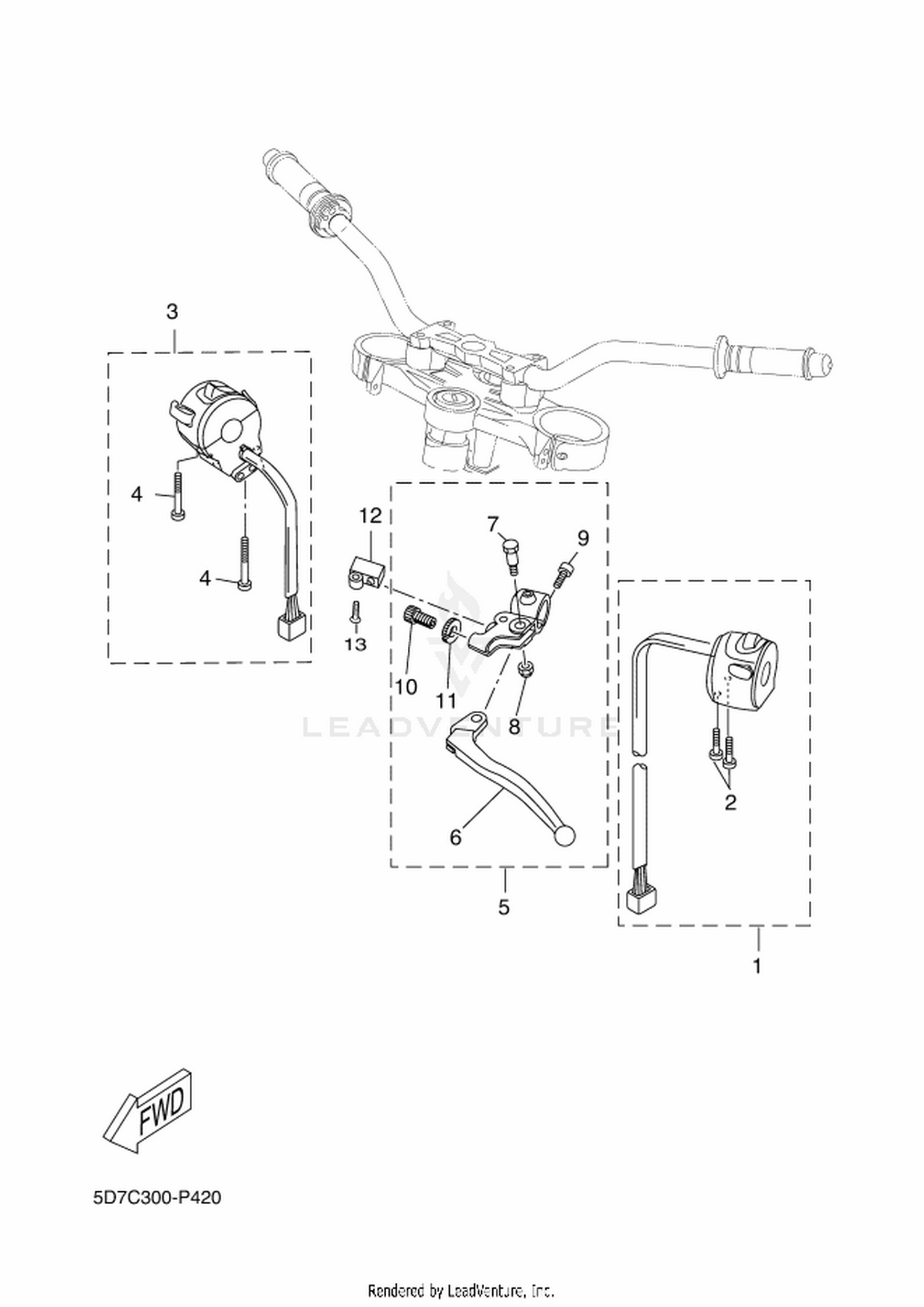 42 HANDLE SWITCH  LEVER