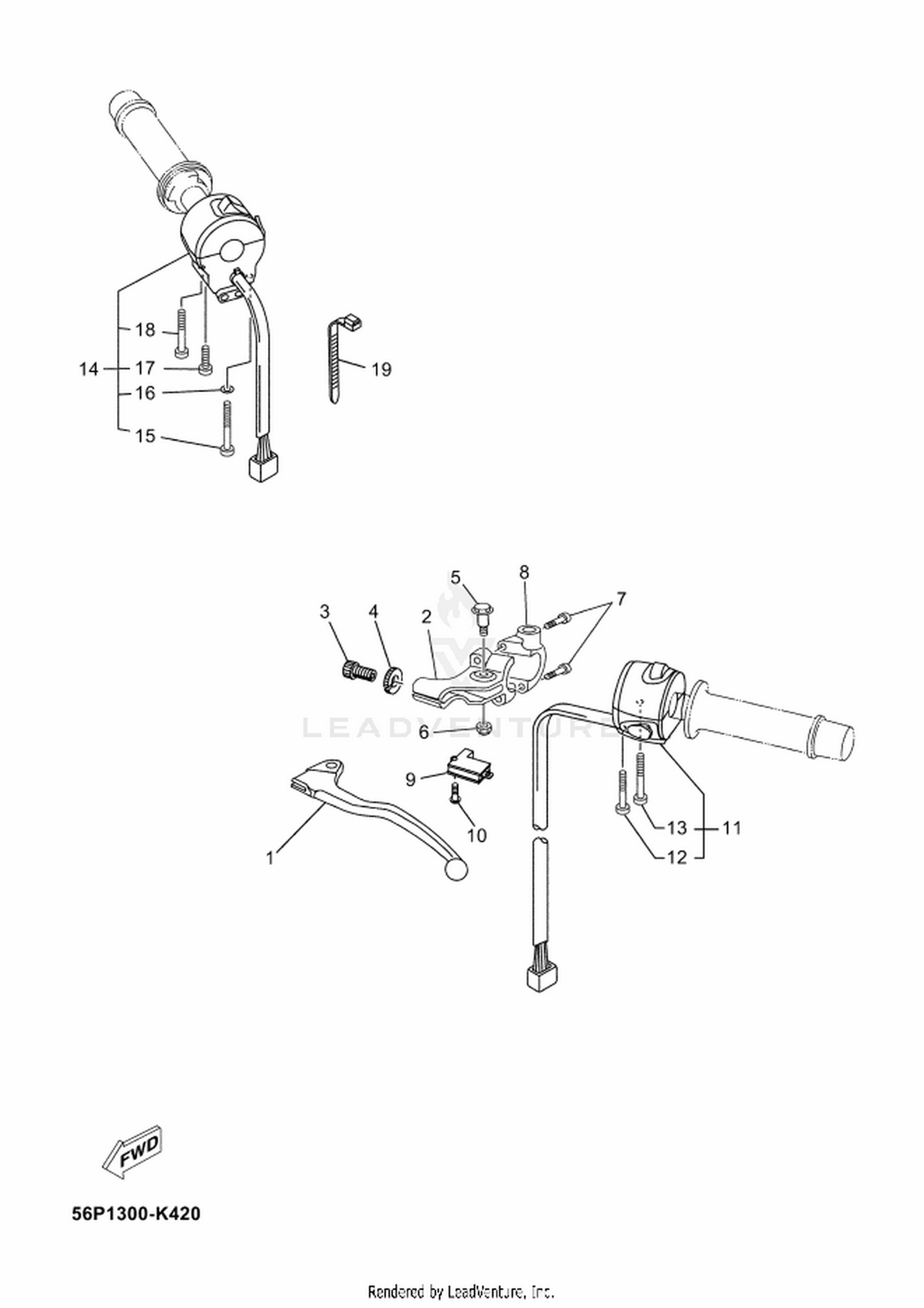 42 HANDLE SWITCH  LEVER