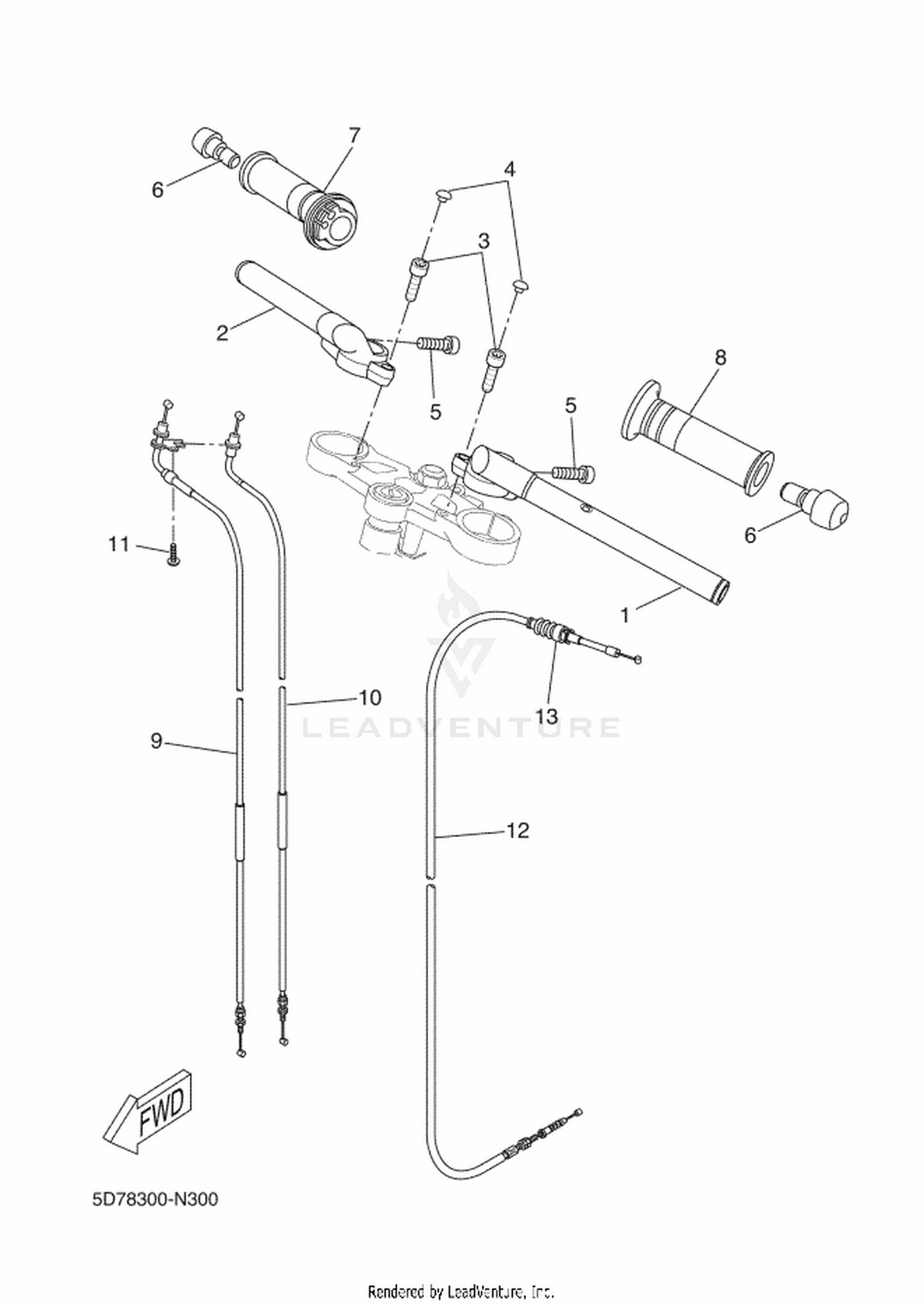 30 STEERING HANDLE  CABLE
