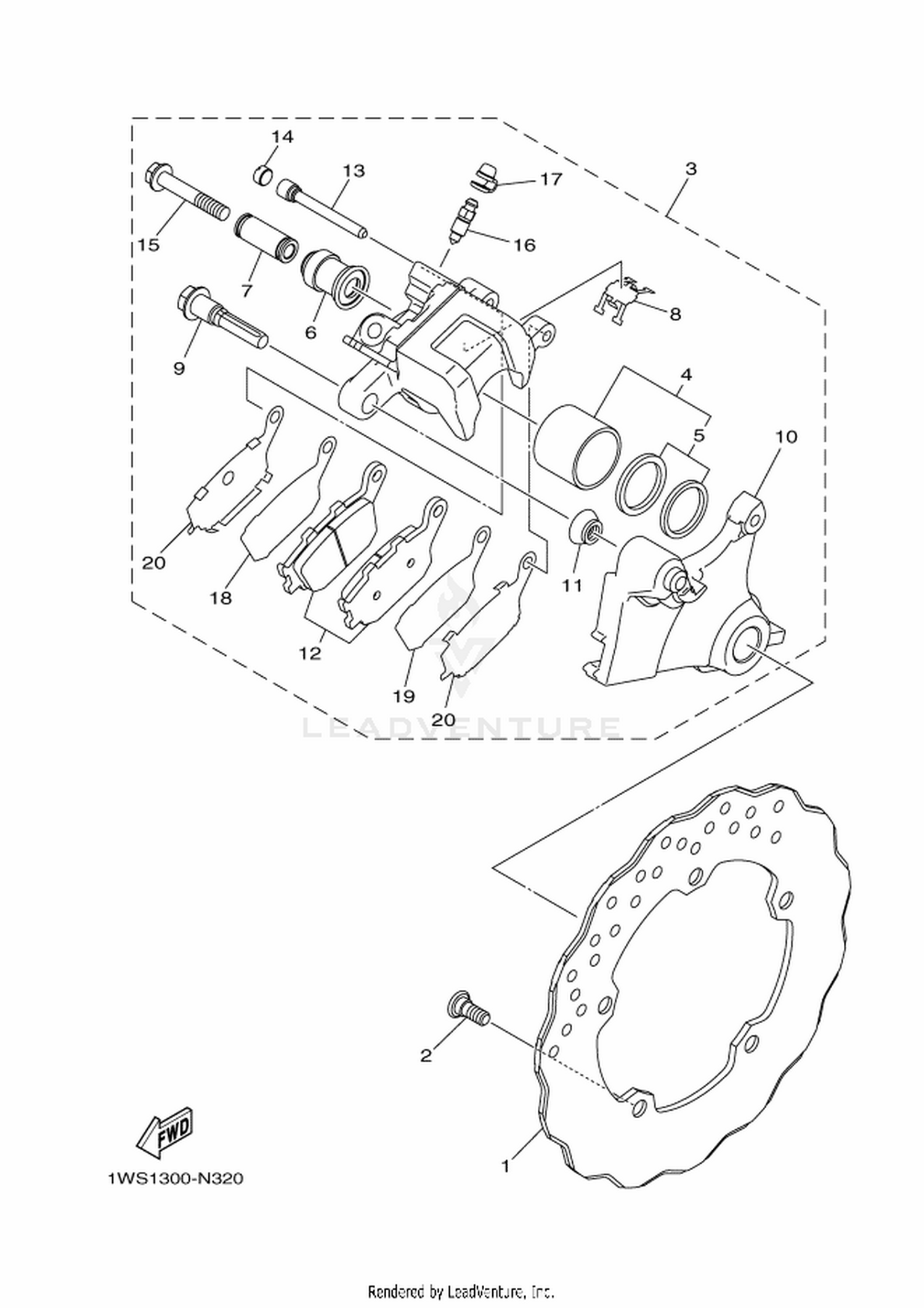 32 REAR BRAKE CALIPER