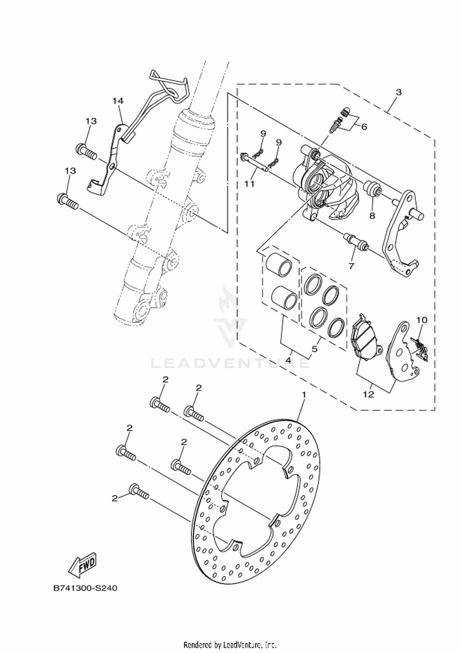 25 FRONT BRAKE CALIPER