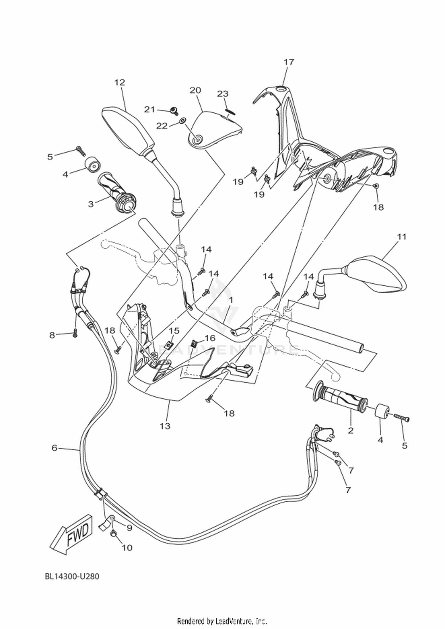 27 STEERING HANDLE  CABLE