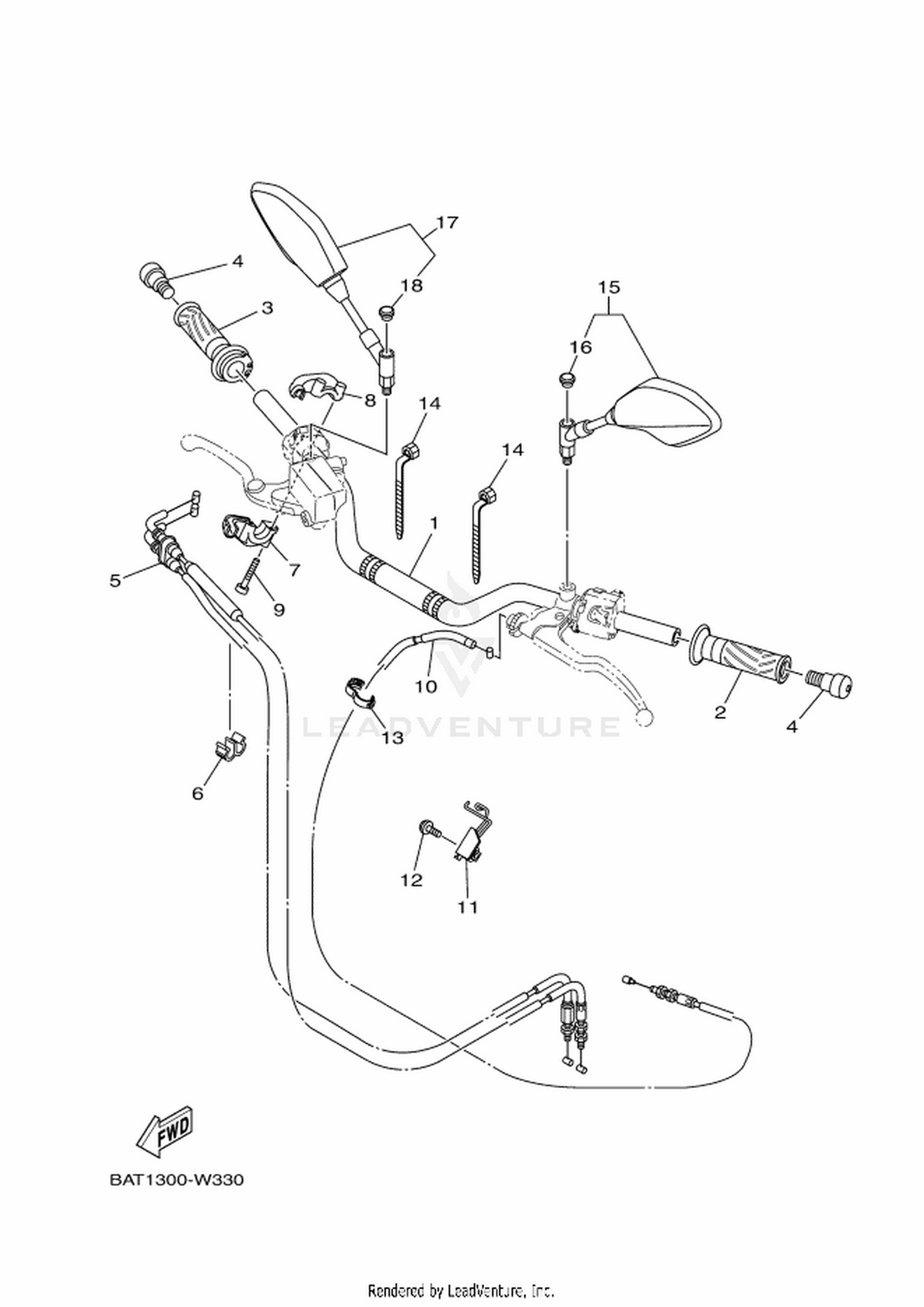 33 STEERING HANDLE  CABLE