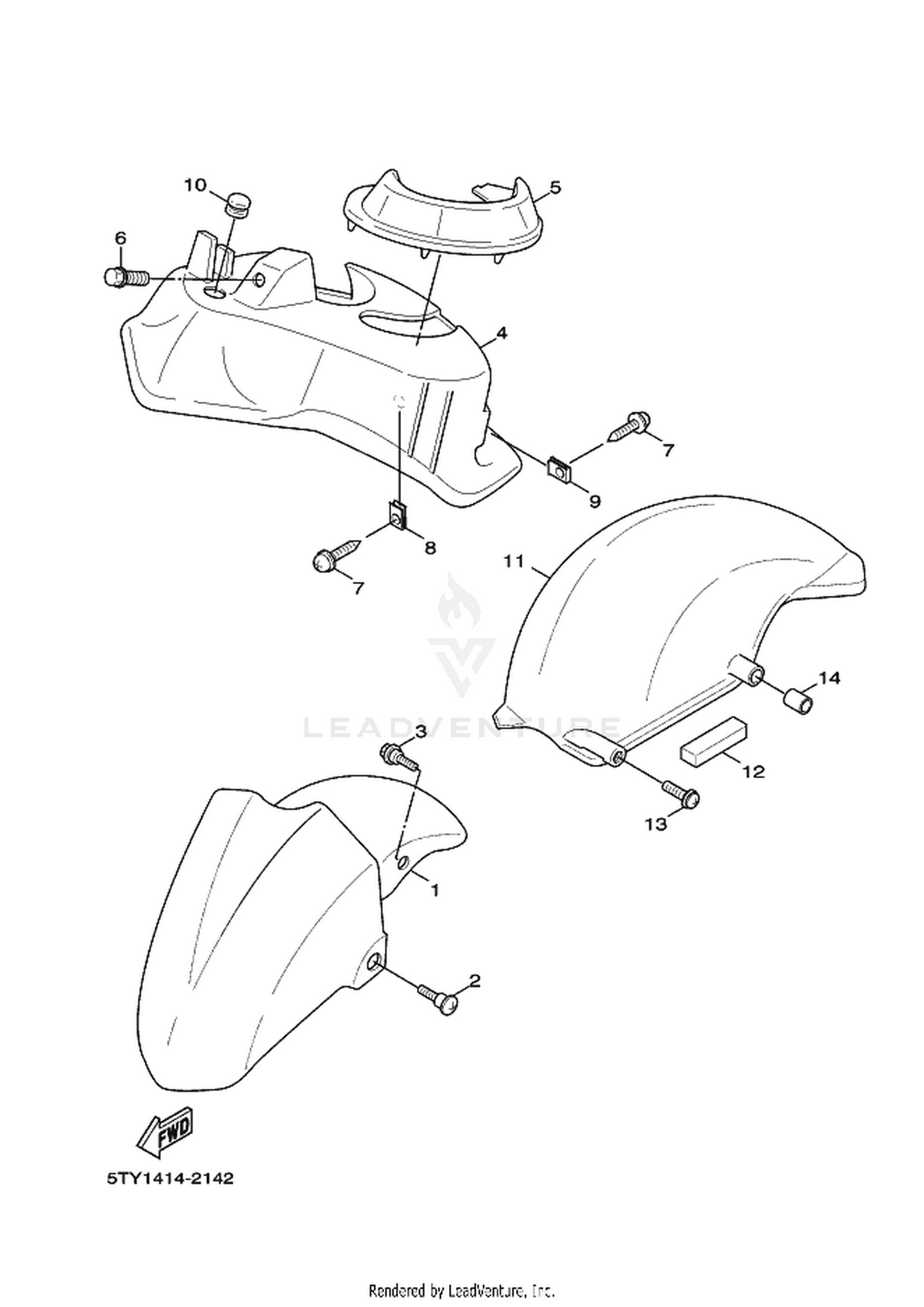 14 FRONT FENDER