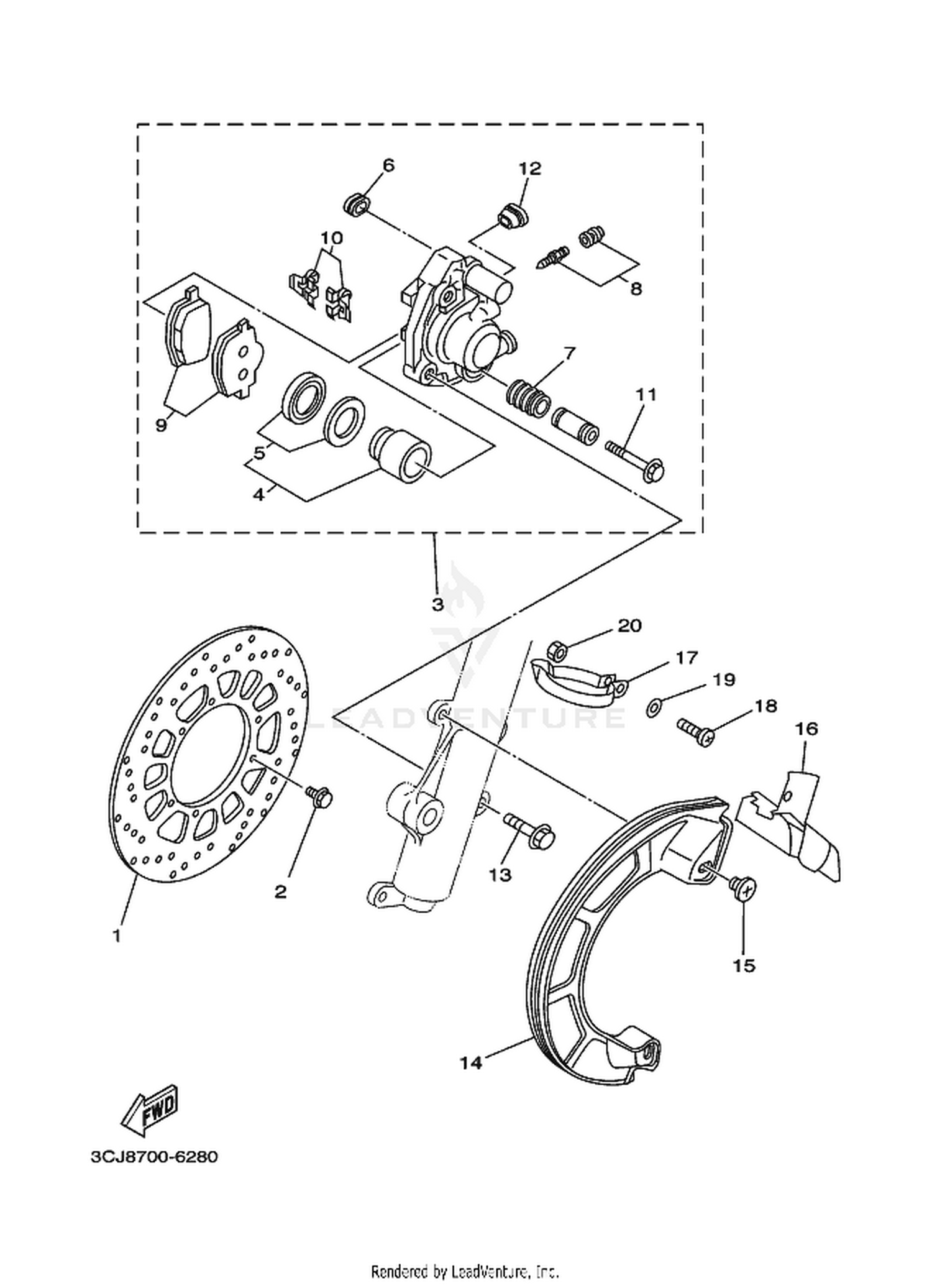 28 FRONT BRAKE CALIPER